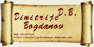 Dimitrije Bogdanov vizit kartica